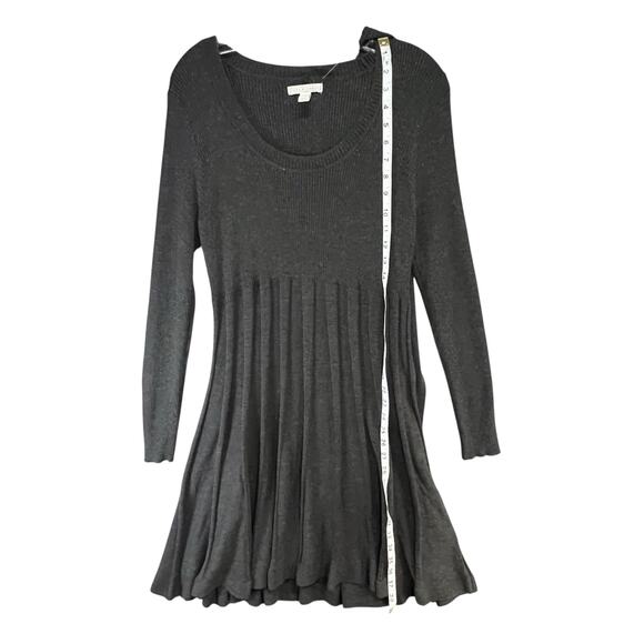 Dana Buchman Sweater Dress With Scarf XL Gray Ribbed Fit Flare Timeless Career - Picture 7 of 14